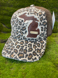 Michigan Trucker Hat- Brown Leopard “good vibes”