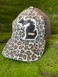 Michigan Trucker Hat- Brown Leopard “smitten”