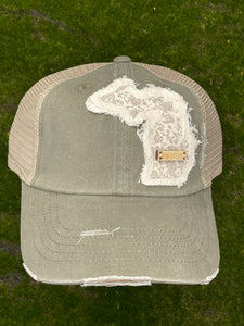 Michigan Trucker Hat- Khaki/NATIVE